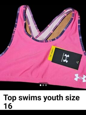 Under Armour Pink Racerback Swim Sports Bra - Youth